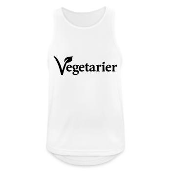 Vegetarier - Männer Tank Top atmungsaktiv - Weiß - Vorne - Nick (188cm)
