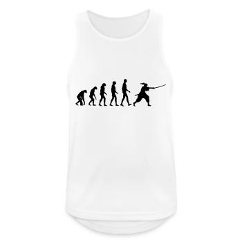 iaido evolution - Männer Tank Top atmungsaktiv - Weiß - Vorne - Nick (188cm)