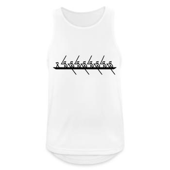 Rudern - Riemenachter (8+) mit Steuermann - Männer Tank Top atmungsaktiv - Weiß - Vorne - Nick (188cm)