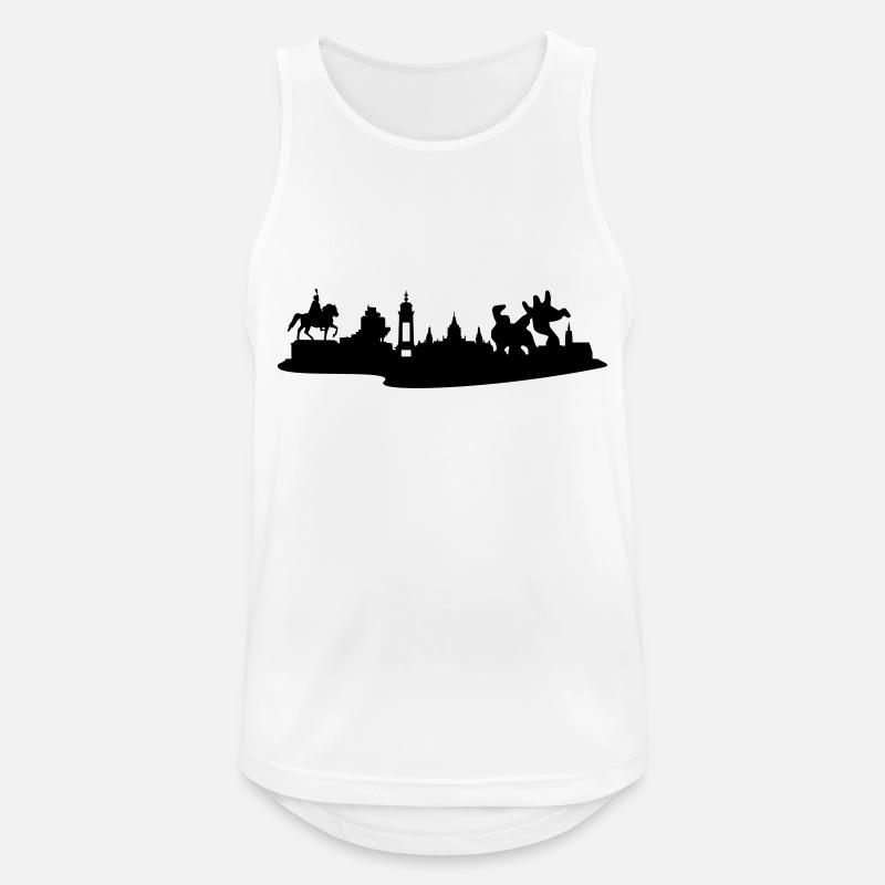 Hannover // Skyline // Silhouette // Skylineshirt - Männer Tank Top atmungsaktiv - Weiß
