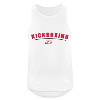 Kickboxing K1 - Männer Tank Top atmungsaktiv - Weiß - Vorne - Nick (188cm)