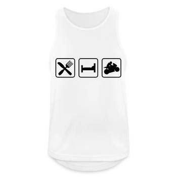 eatsleep_motorbike1 - Männer Tank Top atmungsaktiv - Weiß - Vorne - Nick (188cm)