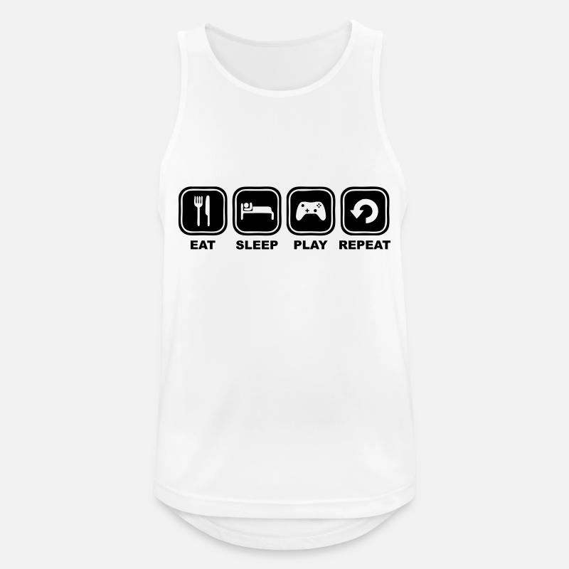 Eat, sleep, play, Repeat - Men's Breathable Tank Top - white