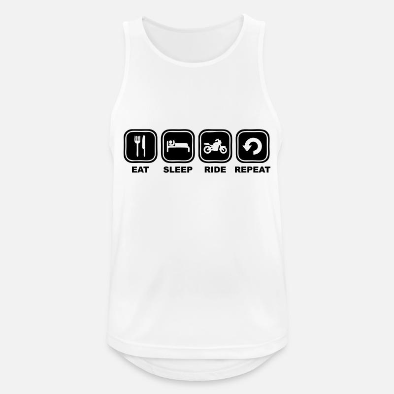 Eat, sleep, ride, repeat - Männer Tank Top atmungsaktiv - Weiß