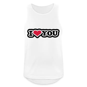 I love you - Débardeur respirant Homme - blanc - Devant - Nick (188cm)