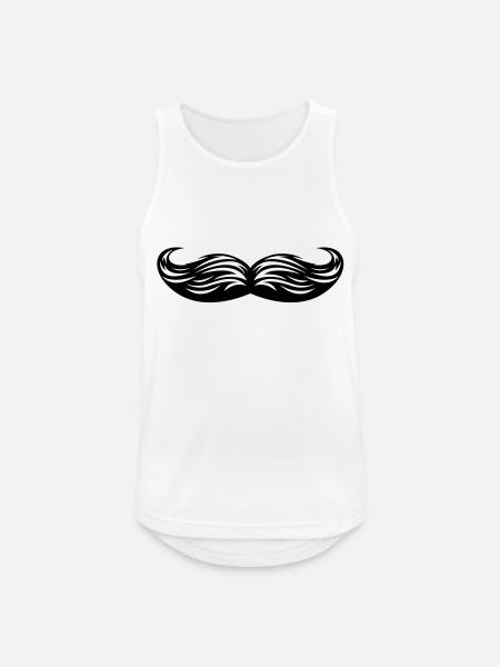 Moustache - Oberlippenbart - Männer Tank Top atmungsaktiv - Weiß