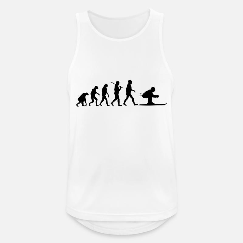 Evolution Skiing - Männer Tank Top atmungsaktiv - Weiß
