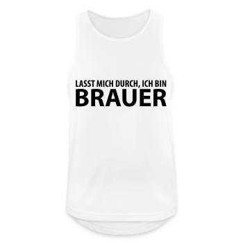 brauer - Männer Tank Top atmungsaktiv - Weiß - Vorne - Nick (188cm)