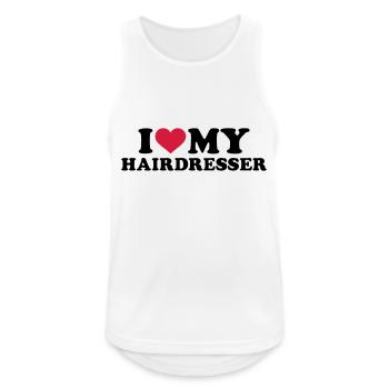 Friseur - Männer Tank Top atmungsaktiv - Weiß - Vorne - Nick (188cm)