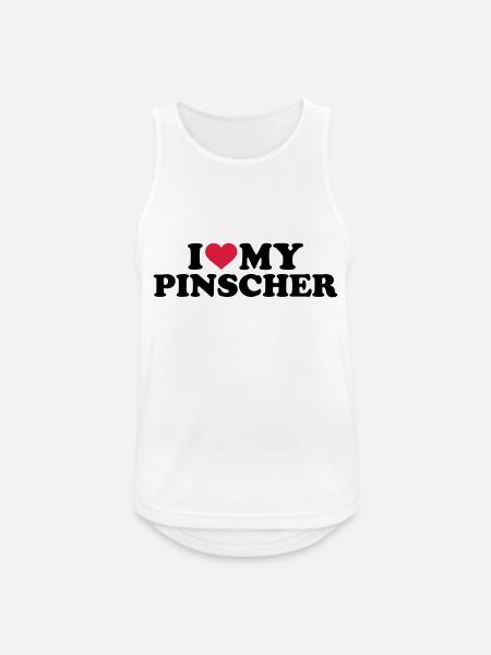 Pinscher - Männer Tank Top atmungsaktiv - Weiß
