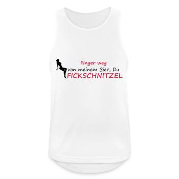 Finger weg - Männer Tank Top atmungsaktiv - Weiß - Vorne - Nick (188cm)