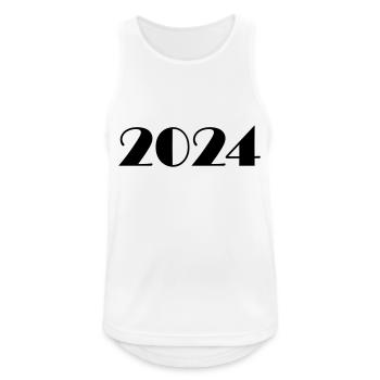 2024 Jahreszahl Datum Zahl Anno Kalenderjahr - Männer Tank Top atmungsaktiv - Weiß - Vorne - Nick (188cm)