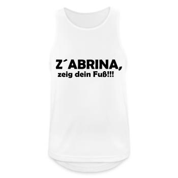 z´abrina zeig dein fuß !!! - Männer Tank Top atmungsaktiv - Weiß - Vorne - Nick (188cm)