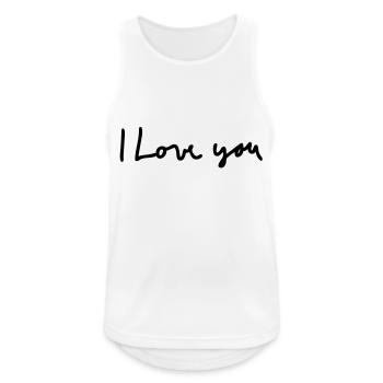 i love you - Débardeur respirant Homme - blanc - Devant - Nick (188cm)