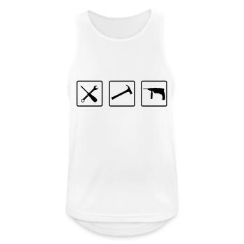 handwerker_1__f1 - Männer Tank Top atmungsaktiv - Weiß - Vorne - Nick (188cm)