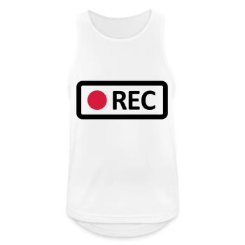 Camera REC recording button. Record, live, rec - Men's Breathable Tank Top - white - Front - Nick (188cm)