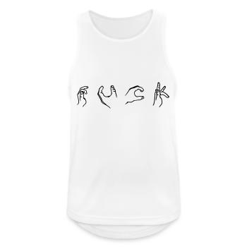 FUCK - Men's Breathable Tank Top - white - Front - Nick (188cm)