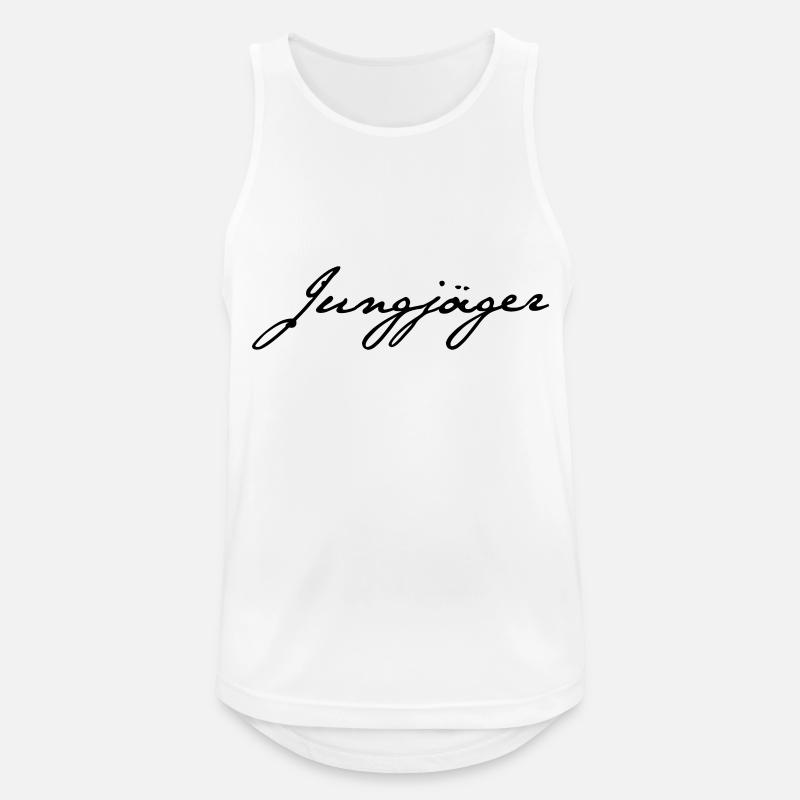 Jung-Jäger - Männer Tank Top atmungsaktiv - Weiß