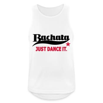 Bachata Just Dance It - Chemise de danse Bachata - Débardeur respirant Homme - blanc - Devant - Nick (188cm)