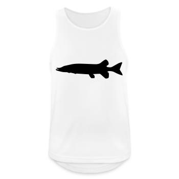 Poisson Brochet - Débardeur respirant Homme - blanc - Devant - Nick (188cm)