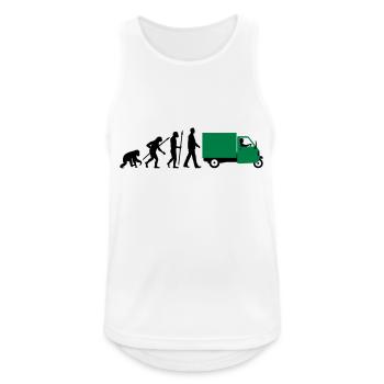 evolution_of_man_Piaggio Ape_092014_a_2c - Männer Tank Top atmungsaktiv - Weiß - Vorne - Nick (188cm)