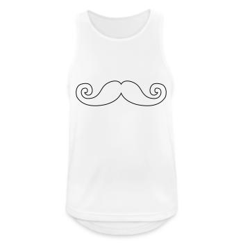 Moustache - Männer Tank Top atmungsaktiv - Weiß - Vorne - Nick (188cm)
