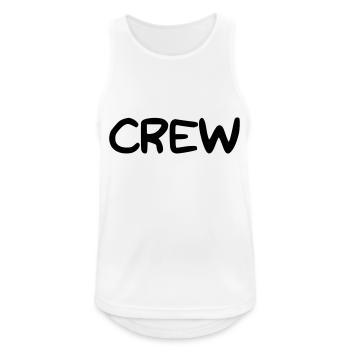 Schriftzug CREW - Männer Tank Top atmungsaktiv - Weiß - Vorne - Nick (188cm)