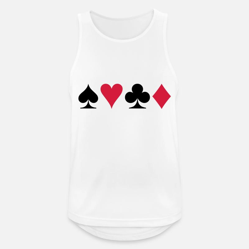 Poker - Männer Tank Top atmungsaktiv - Weiß