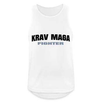Krav Maga Fighter - Männer Tank Top atmungsaktiv - Weiß - Vorne - Nick (188cm)