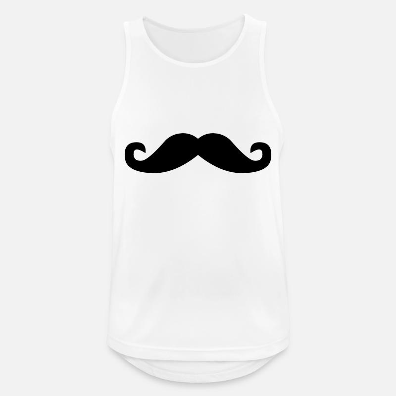 Schnurrbart - Männer Tank Top atmungsaktiv - Weiß