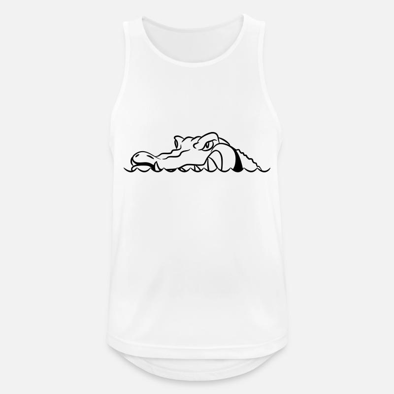 Crocodiles painting pattern striped - Men's Breathable Tank Top - white