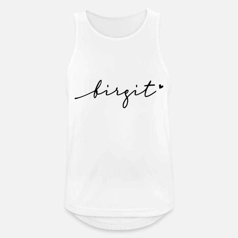 Birgit Cursive Name - Men's Breathable Tank Top - white
