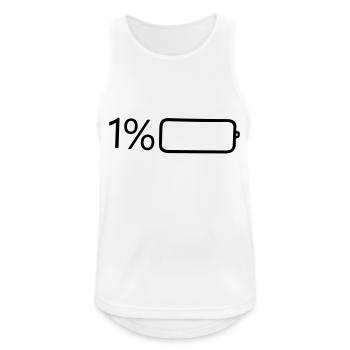1 Prozent Leistung - Männer Tank Top atmungsaktiv - Weiß - Vorne - Nick (188cm)