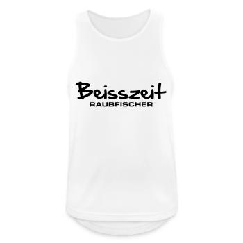 beisszeit_raubfischer - Männer Tank Top atmungsaktiv - Weiß - Vorne - Nick (188cm)