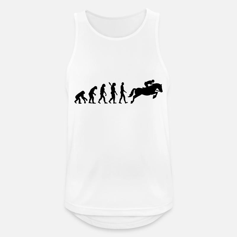 Springreiten - Männer Tank Top atmungsaktiv - Weiß