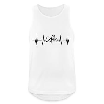 Coffee Heartbeat Pulse Coffee Coffee Lover Cafe - Men's Breathable Tank Top - white - Front - Nick (188cm)
