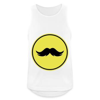 Symbole de moustache - Débardeur respirant Homme - blanc - Devant - Nick (188cm)