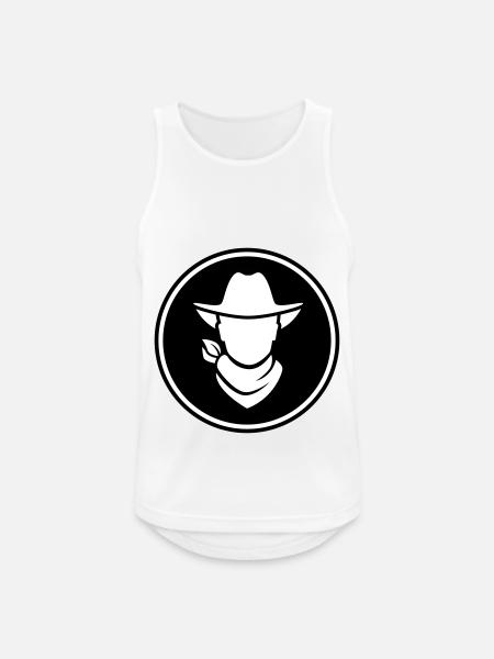 Cowboy western head - Men's Breathable Tank Top - white
