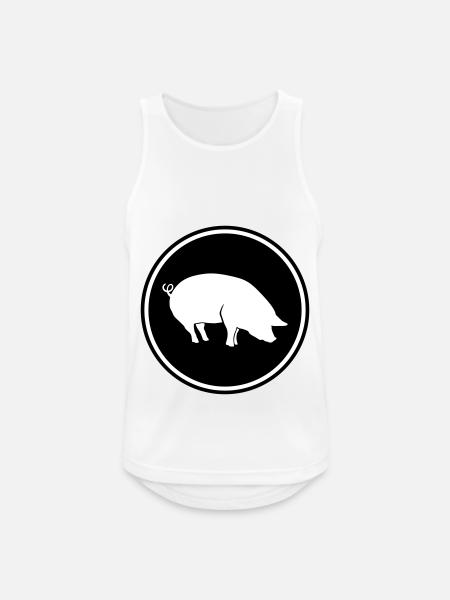 Schwein Tier - Männer Tank Top atmungsaktiv - Weiß