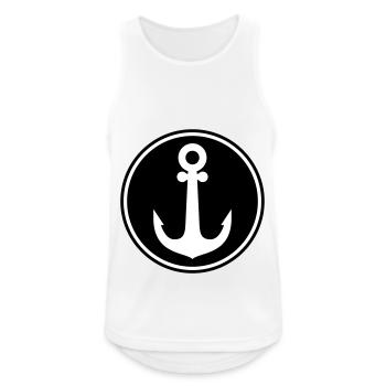 Anker Icon - Männer Tank Top atmungsaktiv - Weiß - Vorne - Nick (188cm)