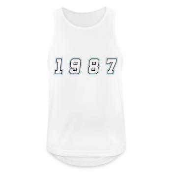 1987 Year Number - Men's Breathable Tank Top - white - Front - Nick (188cm)