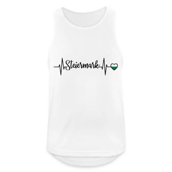 Steiermark Puls Herzlinie - Männer Tank Top atmungsaktiv - Weiß - Vorne - Nick (188cm)