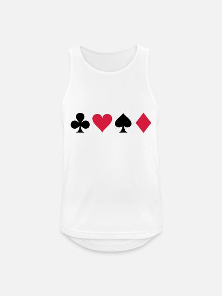 Karten - Männer Tank Top atmungsaktiv - Weiß