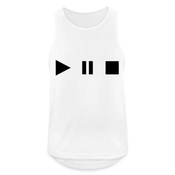 Bande, cassette, music, tapes, radio - Débardeur respirant Homme - blanc - Devant - Nick (188cm)