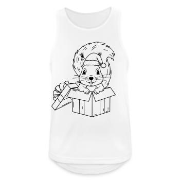 Süßes Weihnachts-Eichhörnchen in Geschenkbox - Männer Tank Top atmungsaktiv - Weiß - Vorne - Nick (188cm)