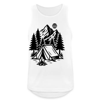 Camping Zelt Berge Wald - Männer Tank Top atmungsaktiv - Weiß - Vorne - Nick (188cm)