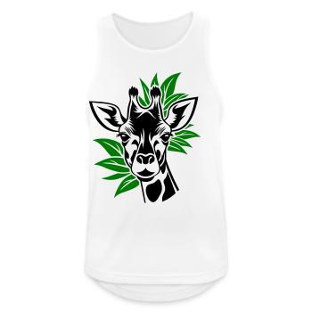 Giraffe with leaves in the background - Men's Breathable Tank Top - white - Front - Nick (188cm)