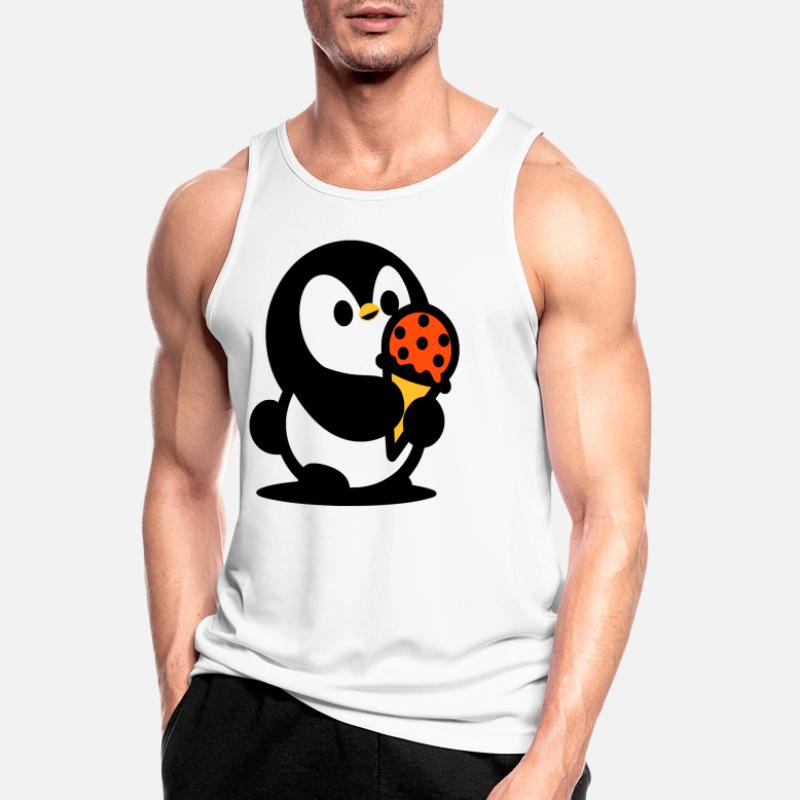 Kleiner Pinguin mit Eis Männer Tank Top atmungsaktiv