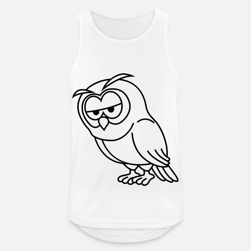 Eule Comic - Männer Tank Top atmungsaktiv - Weiß
