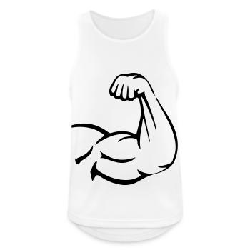 Arm Muskeln Bizeps - Männer Tank Top atmungsaktiv - Weiß - Vorne - Nick (188cm)